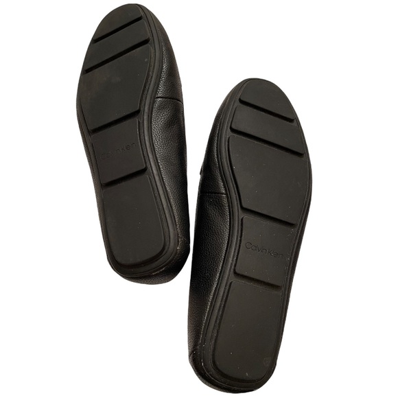 Calvin Klein, LIRA black loafers, with gold branding in front. Classy, size 8.5 - Picture 8 of 9